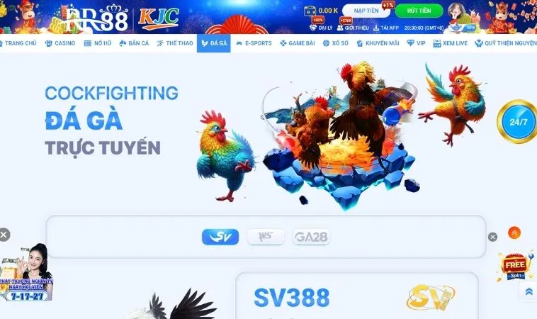 Sảnh đá gà RR88 thiết kế giao diện đẹp, ấn tượng