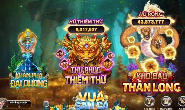 Các phòng chơi trong game Vua Bắn Cá Tại RR88
